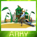 Melhor qualidade verde playgrounds de madeira ao ar livre para crianças slide